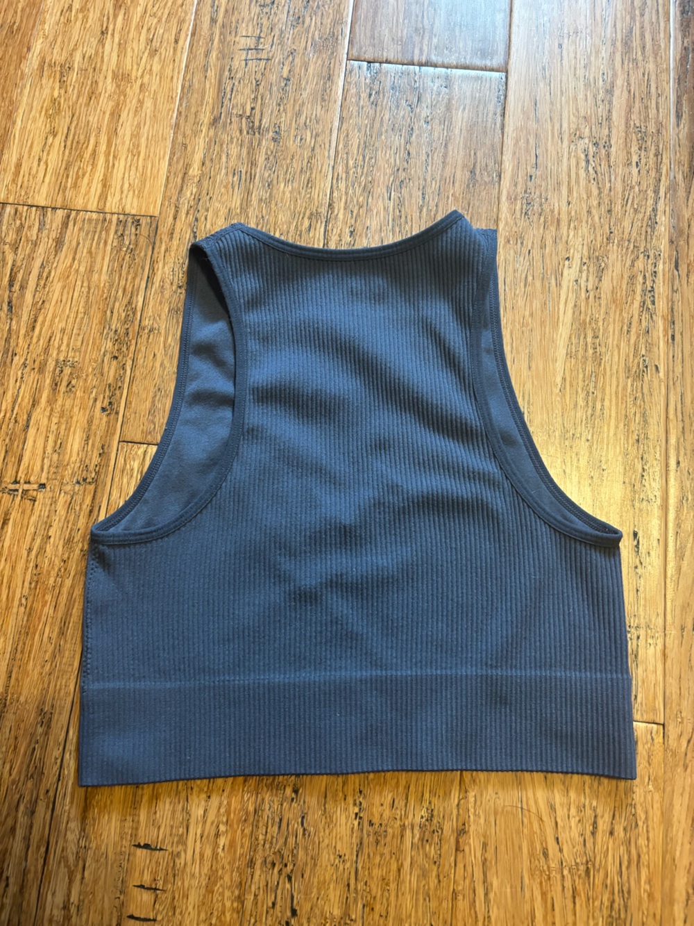 Garage Navy Ribbed V-Neck Tank - Picture 2 of 4